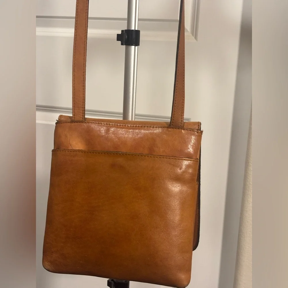 Patricia Nash Tan Leather Crossbody Bag with Floral Design - Picture 9 of 16